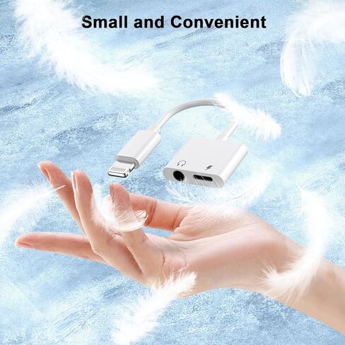 [Apple MFi Certified] 2 Pack Lightning to 3.5mm Headphone Jack Adapter for iPhone, 2 in 1 iPhone 3.5mm Headphone Jack Aux Audio + Charger Splitter Aapter Dongle for iPhone 14 13 12 11 XS XR X 8 7 6 in Kuwait