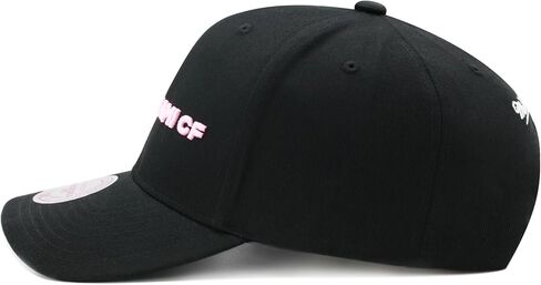 قبعة Mitchell & Ness Inter Miami CF MLS منخفضة المظهر منحنية مسبقًا - أسود/وردي فاتح in Saudi Arabia