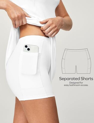 Ewedoos UPF50+ Golf Dress Tennis Dress Built-in Bra Easy Peezy Athletic Dresses for Women Short Sleeve Workout Dress in Saudi Arabia