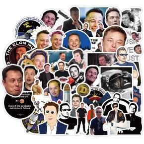 100pcs Elon Musk Stickers Pack for Water Bottles，Funny Musk Decals for Teens，Vinyl Waterproof Sticker for Laptop，Phone，Hard Hat，Skateboard，Scrapbooking，Gifts for Kids/Adults