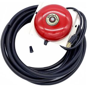 Milton’s Bells Red Original Driveway Bell Kit with 50' Signal Hose for Drive-Thru, Residential, or Industrial Driveway Alarms