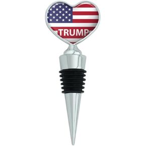 President Trump American Flag Heart Love Wine Bottle Stopper