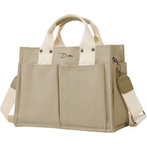 Obosoyo Canvas Tote Bag Purses for Women Large Canvas Work Shoulder Bags Casual Crossbody Purse for Travel Daily