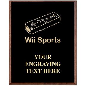 Wii Sports Plaques, Custom Engraved Wii Sports Trophy Plaque Award, Great Customizable Wii Sports Awards Prime