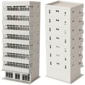 Outland Models Train Railway Modern Tall Business Building Office OO Gauge DIY for DIY Sand Table Garden Micro Landscape Ornaments Decor