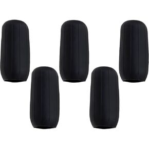 5pcs Silicone Travel Bottle Cover Reusable Elastic Sleeve Fit Standard Toiletry Container Stretching Bottle Lid Cap for Luggage Bag Suitcase Prevent Leakage Solution (Black)