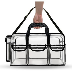 Clear Makeup Bag 20"Large, Clear Cosmetic Bag with Zipper Handles for Travel,Toiletries,Organizer