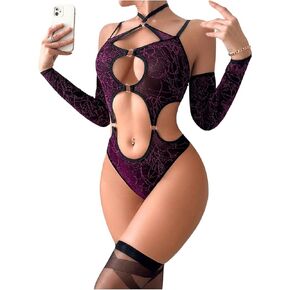 WDIRARA Women's Leopard Print Cut Out Underwire Garter Belt Lingerie Set with Stockings