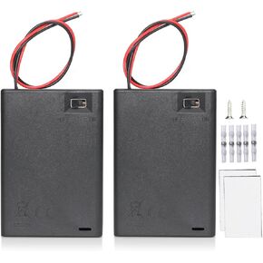 AA Battery Holder, 2 Pack 3 AA Battery Holder with Leads, with Switch, (3x1.5 Volt) 4.5V AA Battery Pack Box Holder (3 AA Battery Holder with Leads)