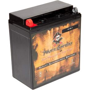 Pirate Battery YTX16-BS-1 Maintenance Free Replacement Battery for ATV and Motorcycle: 12 Volts, 1.4 Amps, 14Ah, Nut and Bolt (T3) Terminal