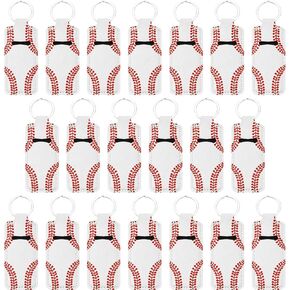 Patelai 20 Pcs Softball Lipstick Holder Keychain Lipstick Holder Clip-on Sleeve Pouch (White)