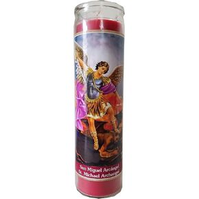 St.Michael Archangel (San Miguel Arcangel) Rose Devotional Candle
