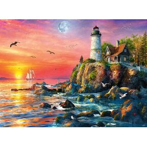 Ravensburger Lighthouse at Sunset 500 Piece Jigsaw Puzzle for Adults - 12000217 - Handcrafted Tooling, Made in Germany, Every Piece Fits Together Perfectly