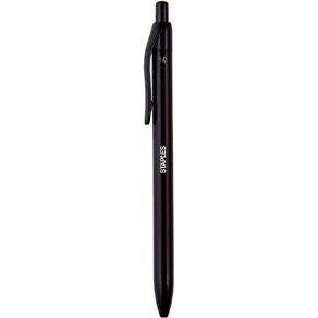 Staples 2072156 Aura Retractable Ballpoint Pens Medium Point Black Ink Dozen(29091)