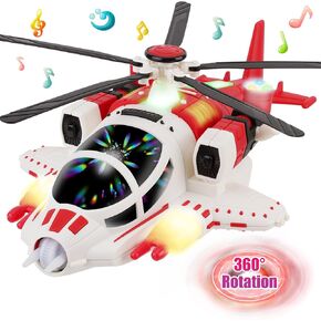 Helicopter Toy for Toddlers,Airplane Helicopter Toy for Kids,Birthday Gifts Propeller Helicopter with Voice&Light Function,360°Freedom&Automatic Obstacle Avoidance Airplane Toy for Kids 3+