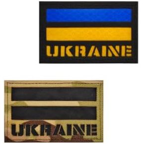 2pc Ukraine Flag Infrared Reflective Patches for IR Cloth Patch Badge Hook & Loop IR Patch