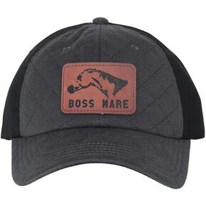 قبعة أمامية مبطنة The Boss Mare مع رقعة جلدية منقوشة - قبعة بيسبول نسائية للفروسية هدية حصان باللون الأزرق الداكن والرمادي in Kuwait