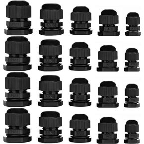 20pcs Cable Gland Waterproof Adjustable 3-13mm Cable Connectors PG7 PG9 PG11 PG13.5 PG16 Plastic Cable Gland Joints Wire Protectors