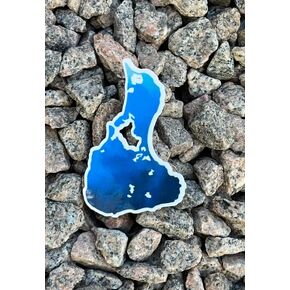 BLOCK ISLAND 3" blue vinyl sticker for laptop, notebook, smooth surfaces.