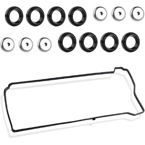 Valve Cover Gasket Set,Rubber Engine Valve Cover Gaskets with Grommets & Spark Plug Tube Seal Replacement OEM#VS50614R,12341-R40-A00,Compatible with Honda Element Civic Acura CSX RDX