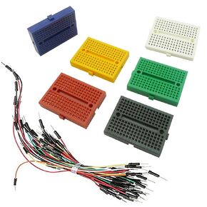6PCS 170 Tie Points Mini Breadboard Kit, SYB-170 Solderless Prototype Kit PCB Board + 65PCS Male Cable for Arduino for Raspberry PI DIY Projects