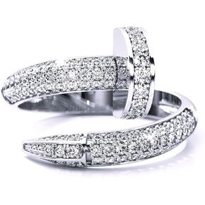 L & M Accessorize - 925 Sterling Silver 18K Yellow and White Gold Plated Nail Ring in Kuwait