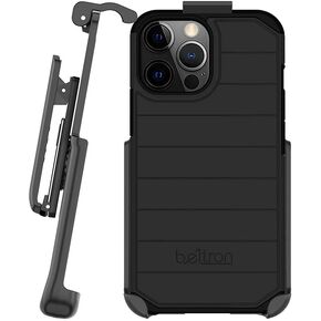 BELTRON Case with Belt Clip for iPhone 14 Pro, iPhone 13 Pro, Slim Full Protection Hybrid Case & Rotating Belt Clip Holster with Built in Kickstand, Scratch Resistant/Shock Absorption - Black