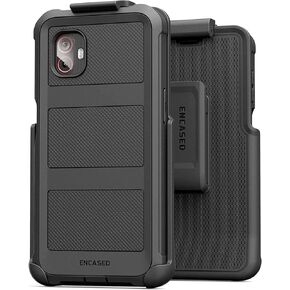 Encased Falcon Case Designed for Samsung Galaxy XCover 6 Pro Belt Clip Case, Full Body Protective Phone Case with Holster (Black)