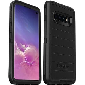 حافظة OtterBox Defender Series متينة لهاتف Samsung Galaxy S10 (فقط) حافظة فقط - عبوة غير قابلة للبيع بالتجزئة - أسود - مع حماية ميكروبية in Kuwait