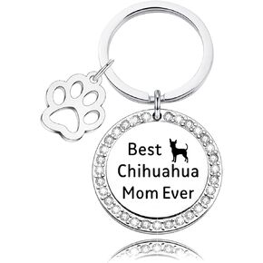 Best Chihuahua Mom Dad Ever Keychain Pet Dog Lover Gift Chihuahua Dog Keychain Chihuahua Lover Jewelry Dog Lover Gift
