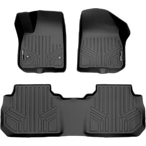 SMARTLINER Custom Fit Floor Mats 2 Row Liner Set Black for 2017-2022 Cadillac XT5