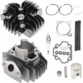 50cc Engine Piston Cylinder Head Top End Kit Replacement for Yamaha PW50 QT50 1979-2017