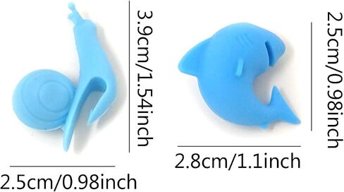 Honbay 12PCS Cute Silicone Glass Identifier Drink Markers, Shark and Snail in Saudi Arabia