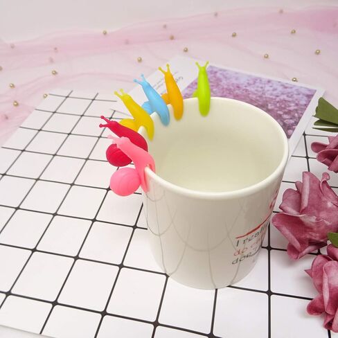Honbay 12PCS Cute Silicone Glass Identifier Drink Markers, Shark and Snail in Saudi Arabia