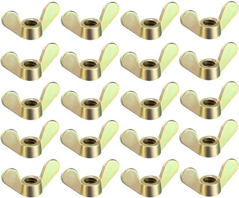 1/4" Wing Nuts Zinc Plated Fasteners Parts Butterfly Nut Bronze Tone 20pcs in Saudi Arabia