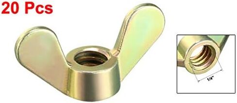 1/4" Wing Nuts Zinc Plated Fasteners Parts Butterfly Nut Bronze Tone 20pcs in Saudi Arabia