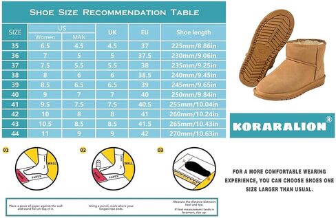 KoraraLion بوسطن أحذية صغيرة للنساء، أحذية الثلوج الصغيرة النسائية، الفراء الدافئ مبطنة الشتاء الثلوج الدافئة الانزلاق على الأحذية المضادة للانزلاق في الهواء الطلق in Saudi Arabia