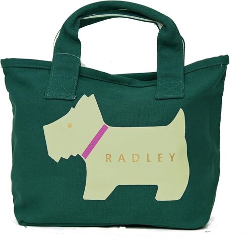 RADLEY London - Heritage Dog - قطن مسؤول - حقيبة صغيرة كروك باللون الأخضر الغار، كريمي، مقاس واحد in Saudi Arabia