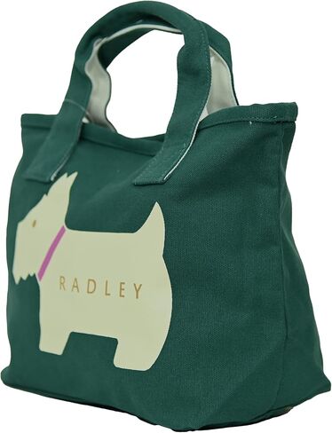 RADLEY London - Heritage Dog - قطن مسؤول - حقيبة صغيرة كروك باللون الأخضر الغار، كريمي، مقاس واحد in Saudi Arabia