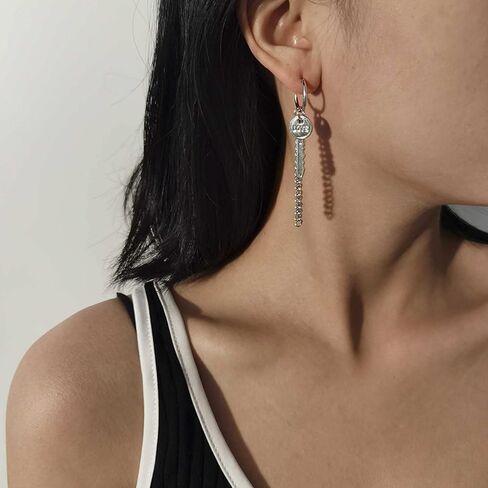 أقراط متدلية على شكل مفتاح فاسق، أقراط على شكل سلسلة شرابة، أقراط متدلية على شكل مفتاح فضي، أقراط مجوهرات مخصصة للنساء والفتيات in Kuwait