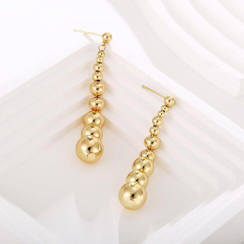 أقراط ذهبية طويلة متدلية للنساء أقراط كرات أقراط هندسية in Kuwait