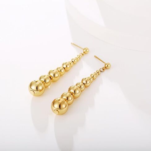 أقراط ذهبية طويلة متدلية للنساء أقراط كرات أقراط هندسية in Kuwait