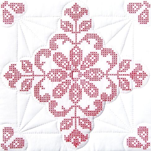 Jack Dempsey Needle Art 732282 XX Williamsburg 6-Quilt Block, 18-Inch by 18-Inch, White in Saudi Arabia