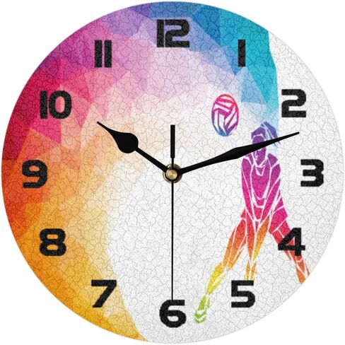 AUUXVA Blue Gray Art Painting Wall Clock Silent Non-Ticking,Modern Round Wall Clock Battery Operated Clock Decor for Home Wall Bathroom Kitchen Bedroom Living Room Office School Patio in Saudi Arabia