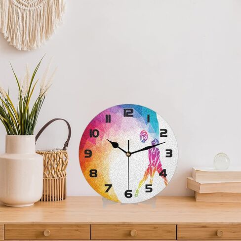 AUUXVA Blue Gray Art Painting Wall Clock Silent Non-Ticking,Modern Round Wall Clock Battery Operated Clock Decor for Home Wall Bathroom Kitchen Bedroom Living Room Office School Patio in Saudi Arabia