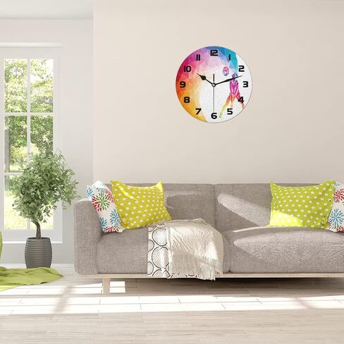 AUUXVA Blue Gray Art Painting Wall Clock Silent Non-Ticking,Modern Round Wall Clock Battery Operated Clock Decor for Home Wall Bathroom Kitchen Bedroom Living Room Office School Patio in Saudi Arabia