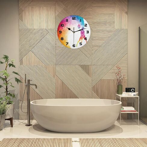 AUUXVA Blue Gray Art Painting Wall Clock Silent Non-Ticking,Modern Round Wall Clock Battery Operated Clock Decor for Home Wall Bathroom Kitchen Bedroom Living Room Office School Patio in Saudi Arabia