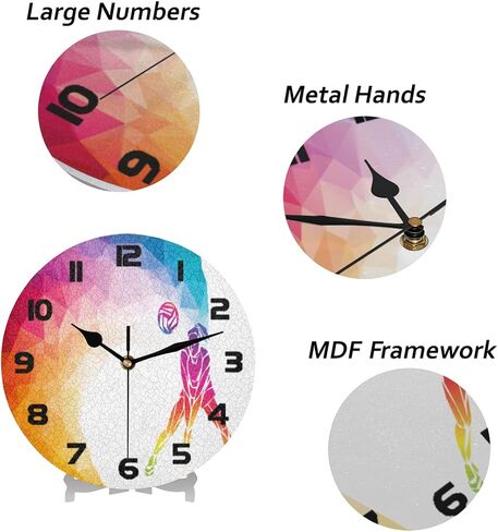 AUUXVA Blue Gray Art Painting Wall Clock Silent Non-Ticking,Modern Round Wall Clock Battery Operated Clock Decor for Home Wall Bathroom Kitchen Bedroom Living Room Office School Patio in Saudi Arabia