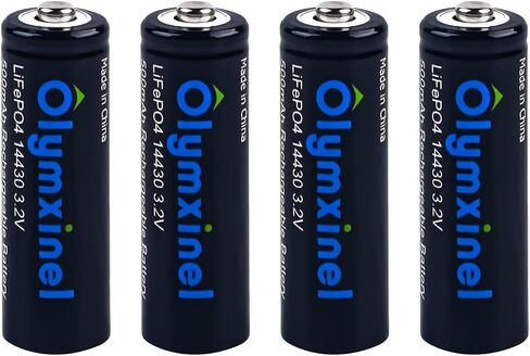 14430 3.2v Rechageable Batteries for Solar Lights- LiFePO4 Battery 14430 500mAh for Outdoor Solar Lights,Tooth Brush, Shaver(4pack) in Saudi Arabia