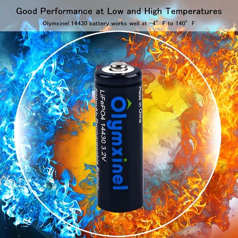 14430 3.2v Rechageable Batteries for Solar Lights- LiFePO4 Battery 14430 500mAh for Outdoor Solar Lights,Tooth Brush, Shaver(4pack) in Saudi Arabia